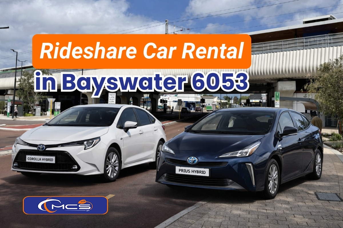 Rideshare car rental in Bayswater 6053 with Toyota Corolla Hybrid and Prius vehicles ready for daily Uber driving